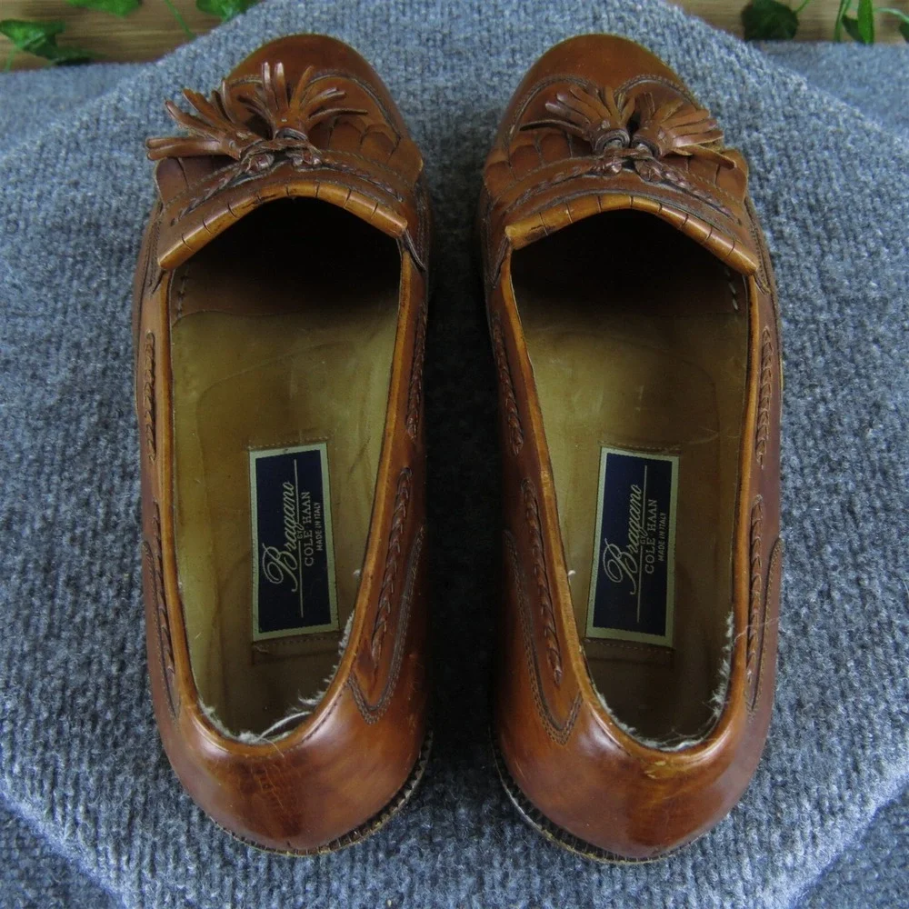 Cole Haan Men Bragano Tassle Kilty Loafer Brown Leather Size 9 Medium  Used 2025